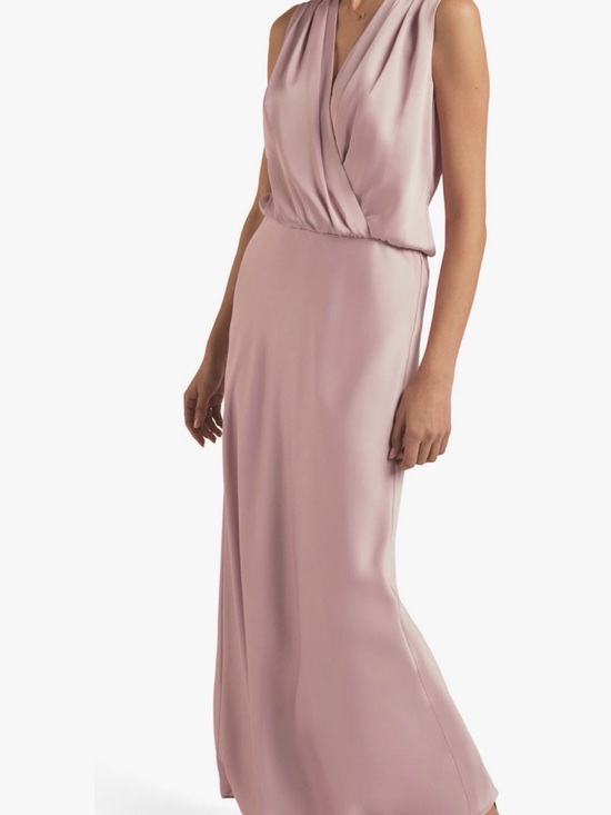 Favorite Daughter Dresses & Skirts - Favorite Daughter Nita Blush Pink Sleeveless Wrap Front Satin Maxi Dress